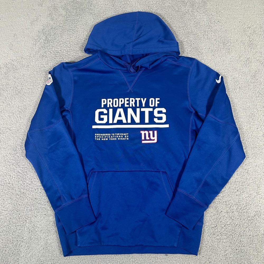 New York Giants Sweatshirt Mens Size Small Blue Nike Therma Fit Hoodie Football